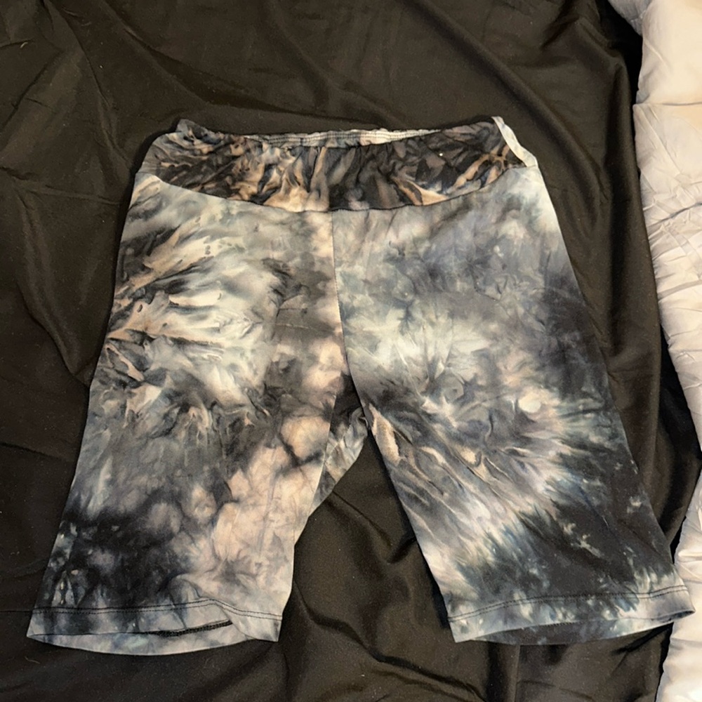 Blue and pink the dye biker shorts